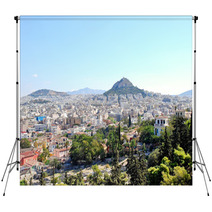 Athens City And Lycabettus Mount, Greece Backdrops 68104564