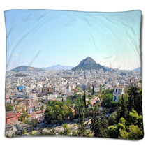 Athens City And Lycabettus Mount, Greece Blankets 68104564