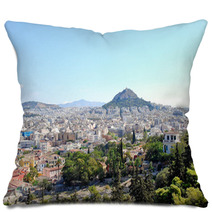 Athens City And Lycabettus Mount, Greece Pillows 68104564