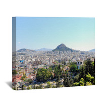 Athens City And Lycabettus Mount, Greece Wall Art 68104564