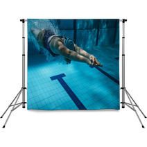 Athlete At The Swimming Pool Underwater Photo Backdrops 78049772