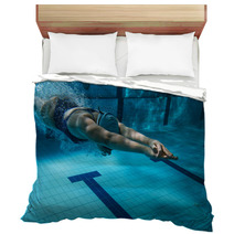 Athlete At The Swimming Pool Underwater Photo Bedding 78049772