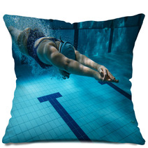 Athlete At The Swimming Pool Underwater Photo Pillows 78049772