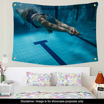 Athlete At The Swimming Pool Underwater Photo Wall Art 78049772
