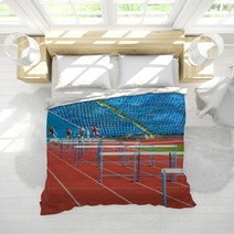 Athletes Race With Obstacles Bedding 65520424