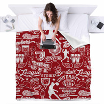 Athletic Department Seamless Pattern Blankets 29214913