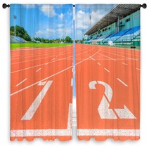 Athletics Track Window Curtains 65371492