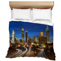 Atlanta Downtown Skyline During Twilight Blue Hour Bedding 59767429