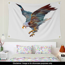 Attacking Eagle On A White Background Wall Art 119214009