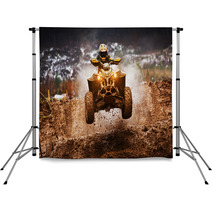 ATV Quad Outdoor Muddy Rider Backdrops 75963298