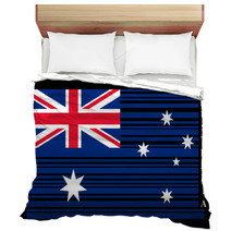 Australia Barcode Flag Vector Bedding 66657217