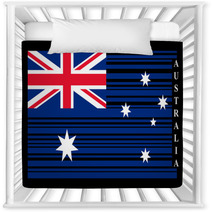 Australia Barcode Flag Vector Nursery Decor 66657217