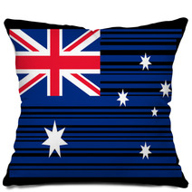 Australia Barcode Flag Vector Pillows 66657217