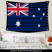Australia Barcode Flag Vector Wall Art 66657217