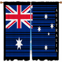 Australia Barcode Flag Vector Window Curtains 66657217