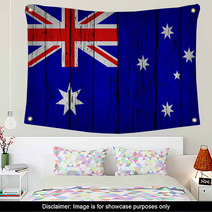 Australia Flag Grunge Background Wall Art 63664885