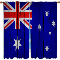 Australia Flag Grunge Background Window Curtains 63664885