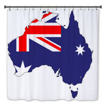 Australia Flag Map Bath Decor 71423927