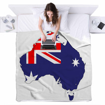 Australia Flag Map Blankets 71423927