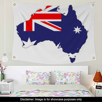 Australia Flag Map Wall Art 71423927