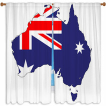 Australia Flag Map Window Curtains 71423927
