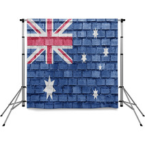 Australia Flag On A Brick Wall Backdrops 45544548