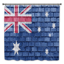 Australia Flag On A Brick Wall Bath Decor 45544548