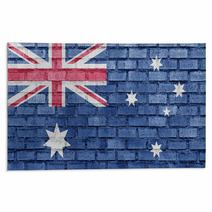 Australia Flag On A Brick Wall Rugs 45544548