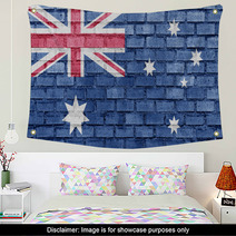 Australia Flag On A Brick Wall Wall Art 45544548