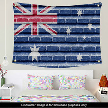 Australia Flag On An Old Brick Wall Wall Art 45516112