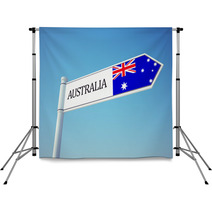 Australia Flag Sign Backdrops 65638611