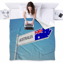 Australia Flag Sign Blankets 65638611