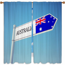 Australia Flag Sign Window Curtains 65638611