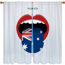 Australia Language Abstract Human Tongue Window Curtains 56991693