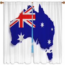 Australia Map 3d Shape Window Curtains 43029832