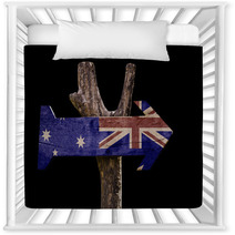 Australia Wooden Sign Isolated On Black Background Nursery Decor 68094844