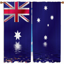 Australian Flag Water Window Curtains 8507731