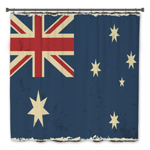 Australian Grunge Flag Vector Illustration Bath Decor 68331923