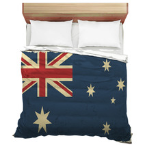 Australian Grunge Flag Vector Illustration Bedding 68331923