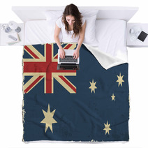 Australian Grunge Flag Vector Illustration Blankets 68331923