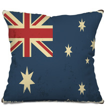 Australian Grunge Flag Vector Illustration Pillows 68331923