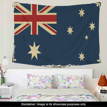 Australian Grunge Flag Vector Illustration Wall Art 68331923