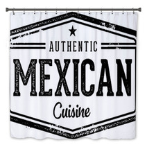 Authentic Mexican Restaurant Cuisine Stamp Bath Decor 202397183