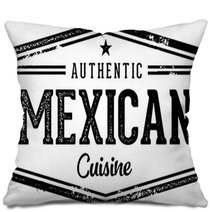 Authentic Mexican Restaurant Cuisine Stamp Pillows 202397183