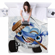 Auto Lavaggio Cartoon-Car Wash-Vector Blankets 26443166