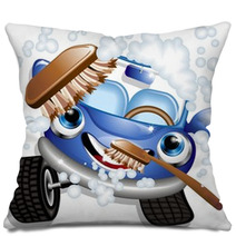 Auto Lavaggio Cartoon-Car Wash-Vector Pillows 26443166