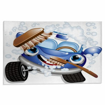 Auto Lavaggio Cartoon-Car Wash-Vector Rugs 26443166