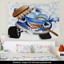 Auto Lavaggio Cartoon-Car Wash-Vector Wall Art 26443166