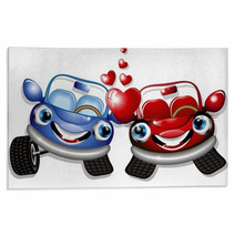 Automobili D'Amore Cartoon-Love Cars-Vector Rugs 26501701