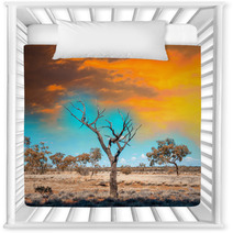 Autralian Outback Terrain Colors With Bush And Red Sand Nursery Decor 68339538